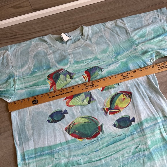VTG 1994 Deep Sea T's Caribbean T-shirt sz XL All Over Print Single Stitch Fish - Picture 8 of 10